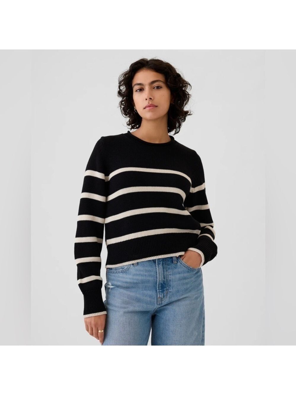 Gap Roll Neck Nautical Stripes Oversized Chunky Knit Transitional Sweater XXL